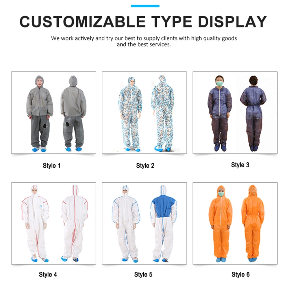 CE Certified Liquid Resistant Protective Clothing Disposable Coverall Industry Safety Clothing Chemical Protective Suit