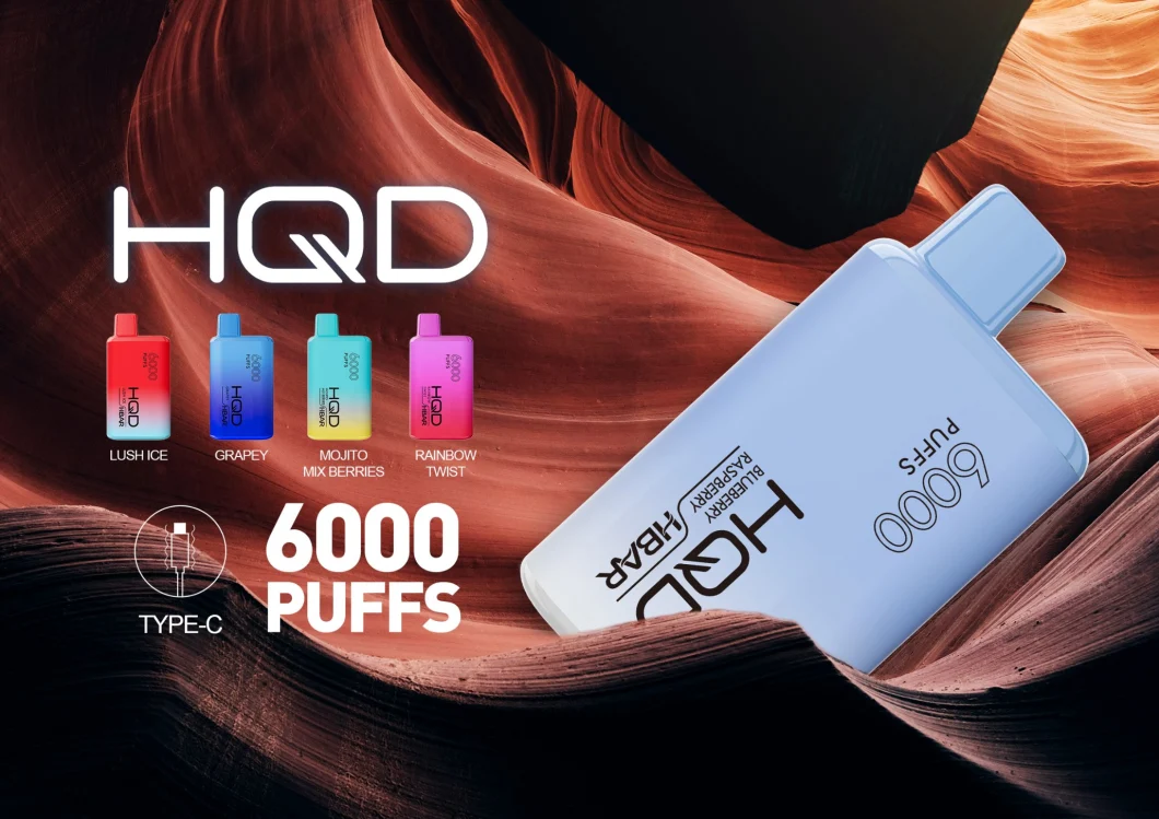 Hqd Newest Product Hbar 6000puff 1400mAh 20flavors Slim Original Vape Factory