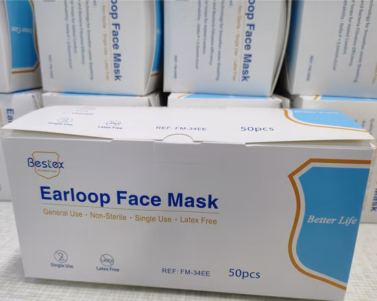 Medizinische Einweg-Gesichtsmaske Typ IIR, 3-lagig, 3-lagig, schwarz, für chirurgische Eingriffe