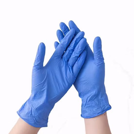 Medizinische Versorgung, puderfreier medizinischer blauer Einweg-Untersuchungshandschuh aus Nitril